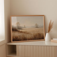 Morning Mist Paints Prairie Gold