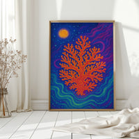 Cosmic Coral Under Moonlight