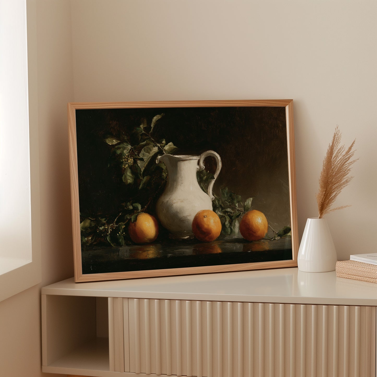 Citrus Morning With White Pitcher