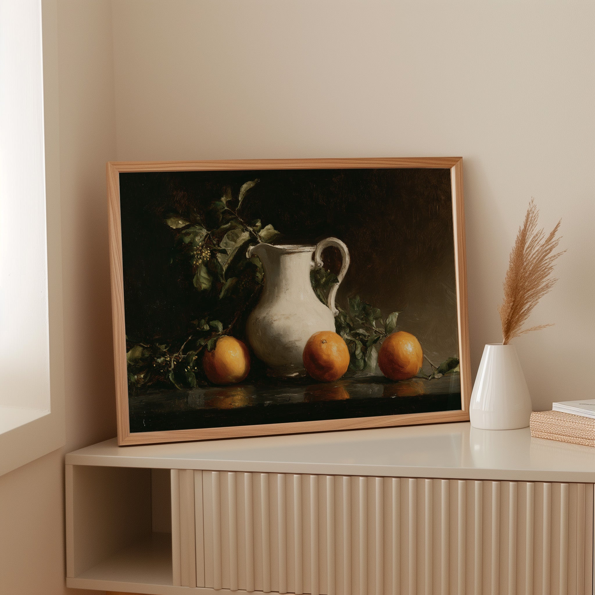 Citrus Morning With White Pitcher