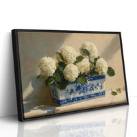White Blooms in Blue Porcelain