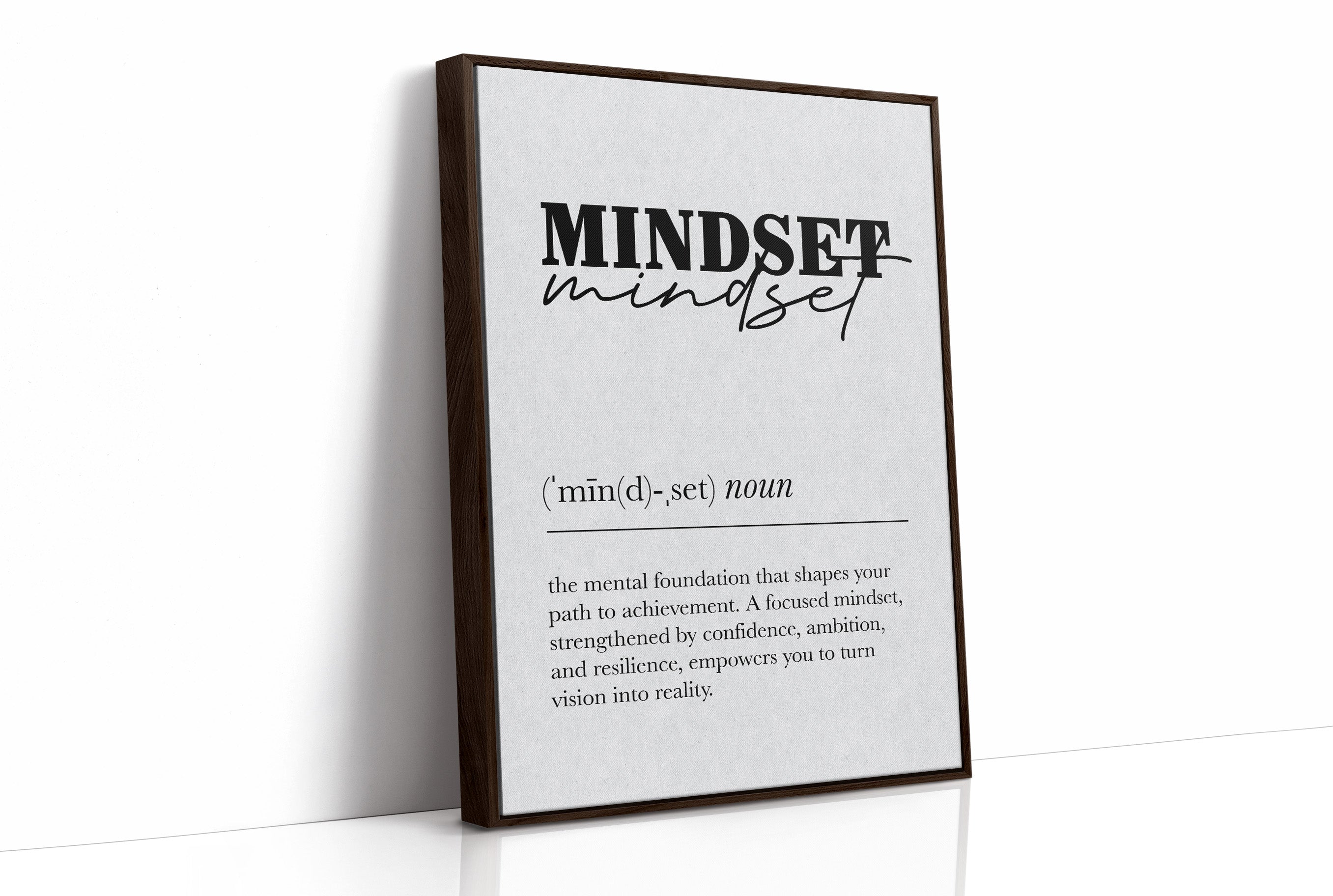 Mindset Definition Minimalist Typography Print