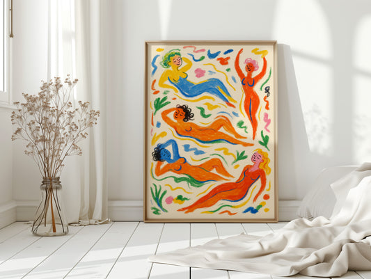 Joyful Nudes in Colorful Flow