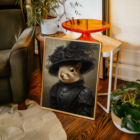 Regal Squirrel in Victorian Attire