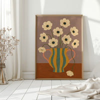 Falling Bloom in a Striped Vase
