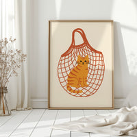 Orange Tabby in a Market Tote