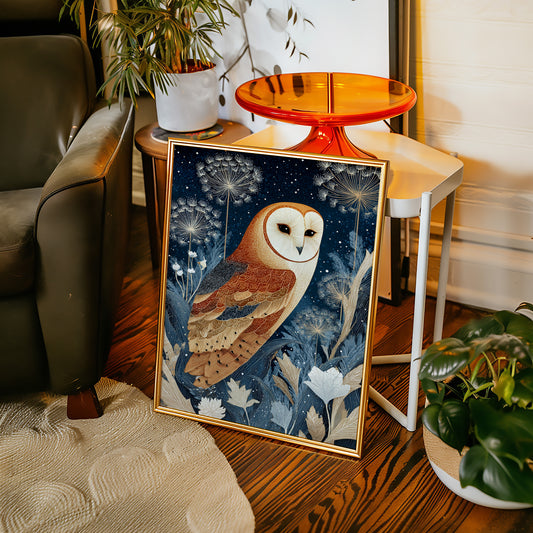 Barn Owl Amidst Ethereal Flora