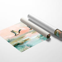 Mallards Glide Through Pastel Wetlands