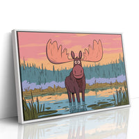 Wetland Moose Sunset Stare