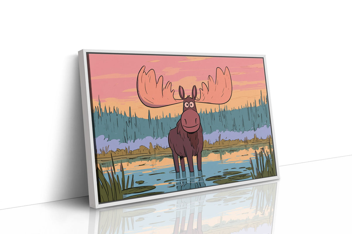 Wetland Moose Sunset Stare