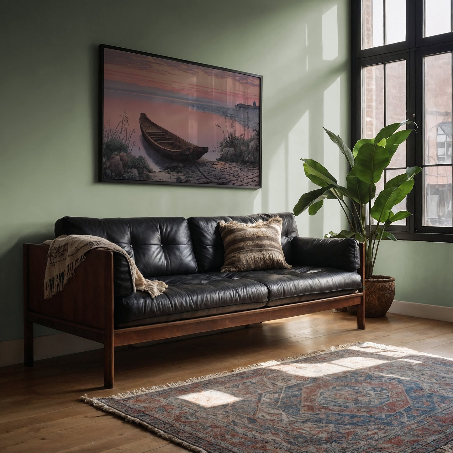 Lakeside Boat Awaits Dawn's Promise