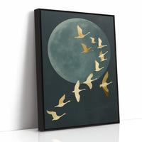 Golden Flight Beneath a Silent Moon