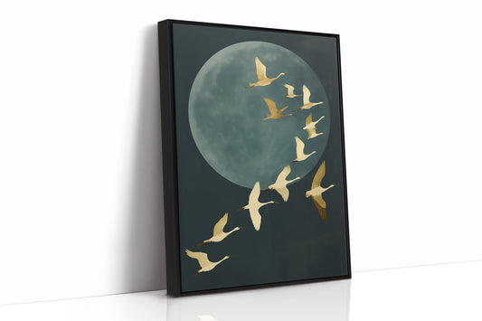 Golden Flight Beneath a Silent Moon