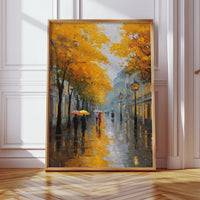 Autumn Rain Lights Paris Streets