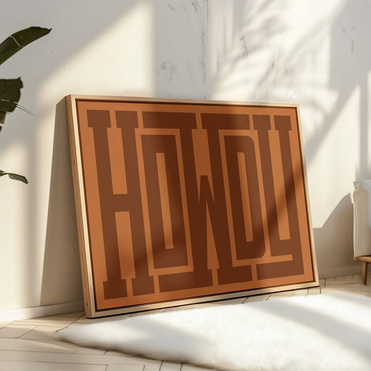 Howdy Rustic Maze Style Cowboy Art
