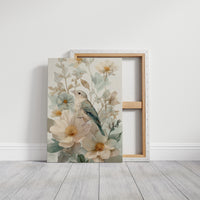 Songbird Rests Among Spring Blooms