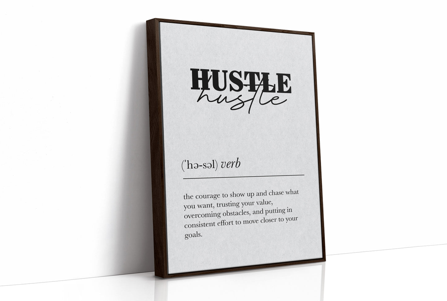 Hustle Definition Minimalist Typography Print