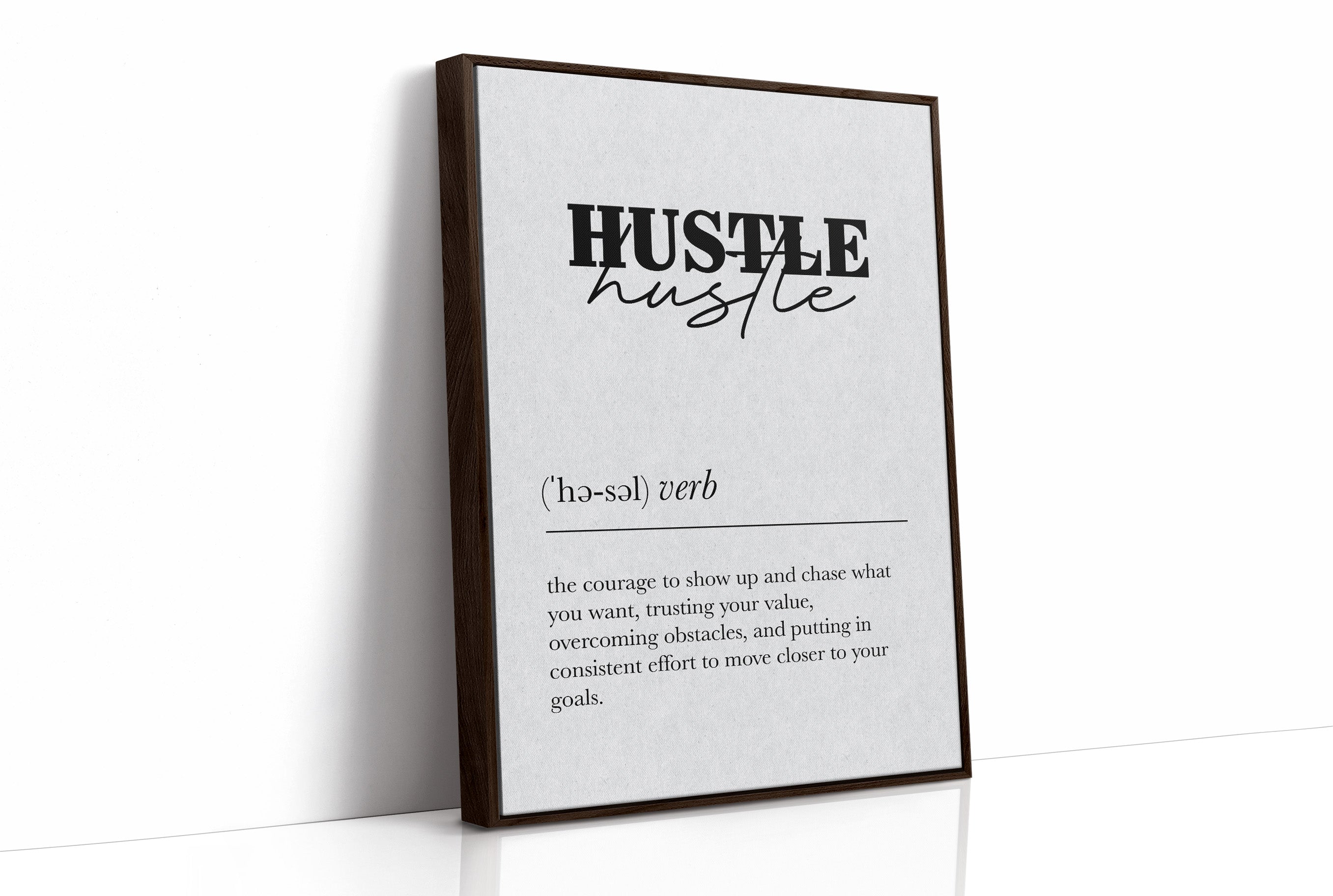 Hustle Definition Minimalist Typography Print