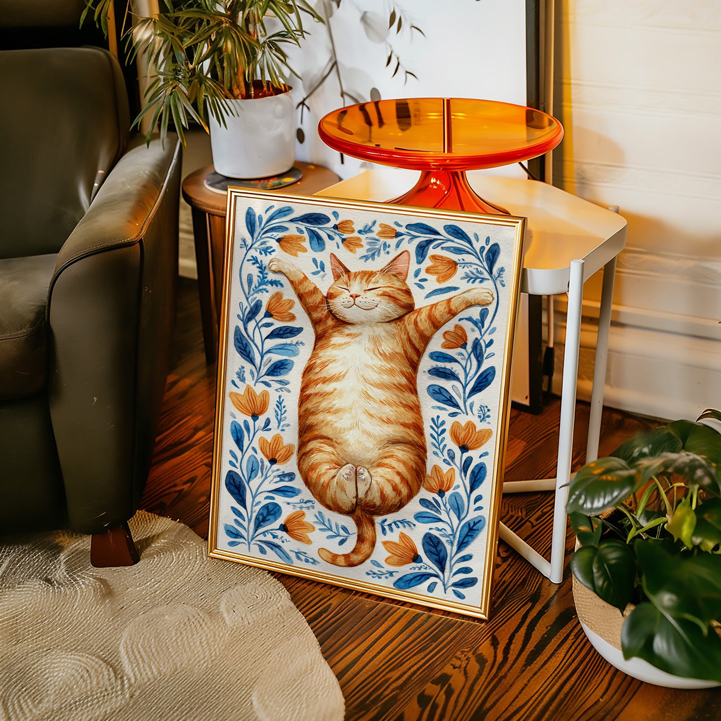 Sun-Kissed Paws and Floral Embrace