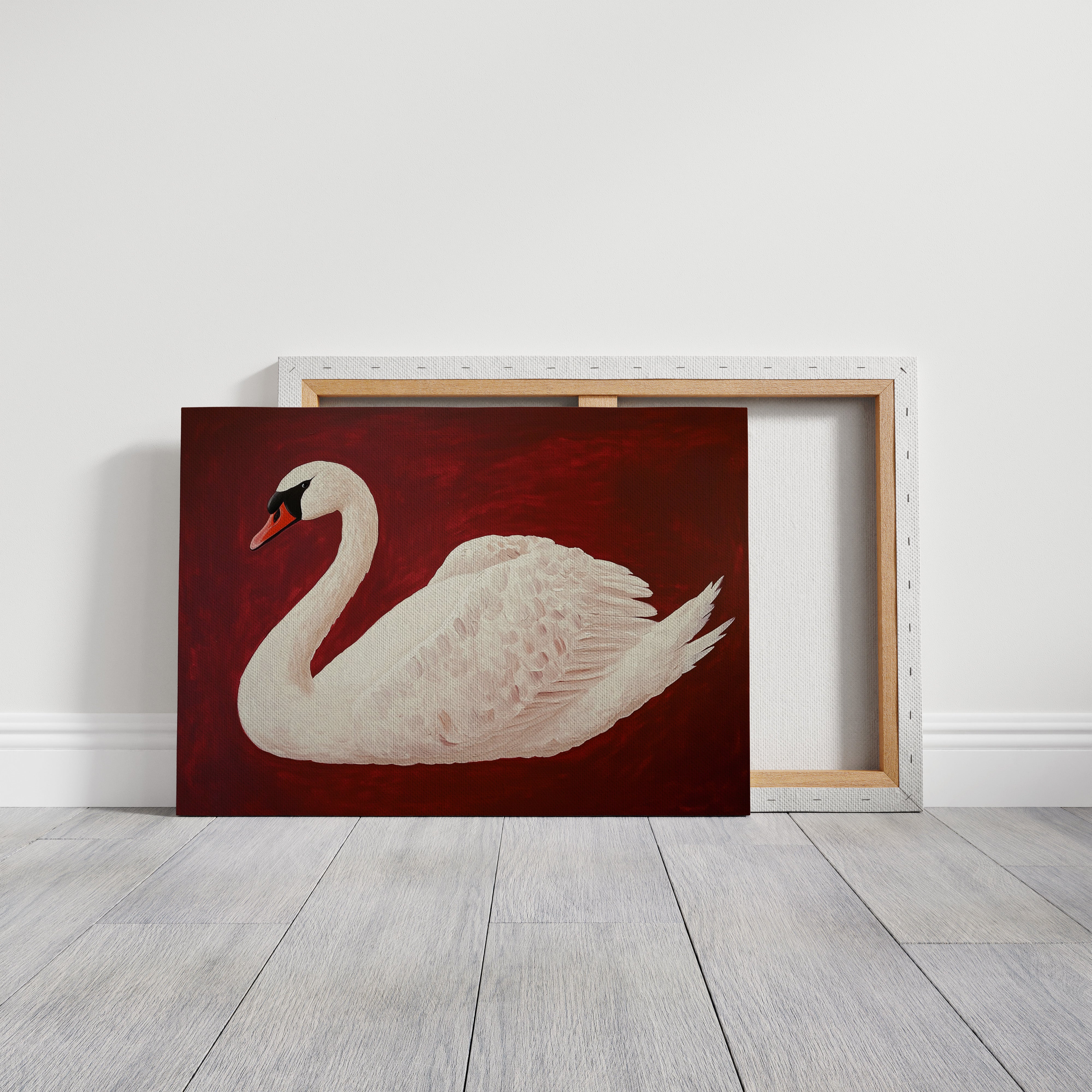 White Swan Against Crimson Night