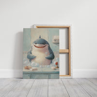 Shark Smiles In Bathtub Bubbles