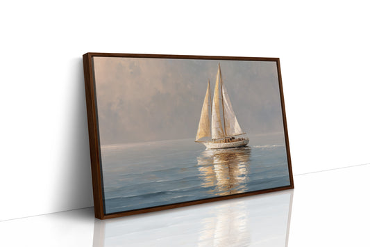 Golden Sails Through Morning Mist