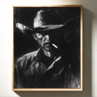 Midnight Cowboy in Charcoal Shadows