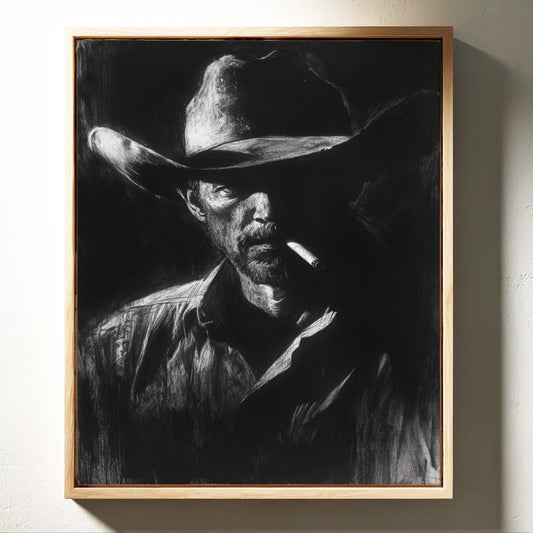 Midnight Cowboy in Charcoal Shadows