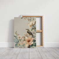 Songbird Perched Among Delicate Blooms