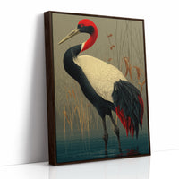 Crane in the Marsh Reeds