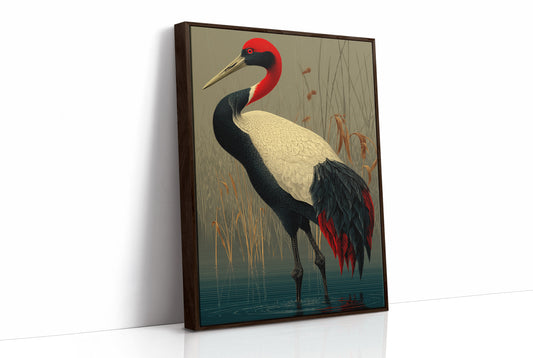 Crane in the Marsh Reeds