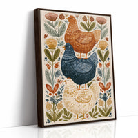 Three Hens in a Row