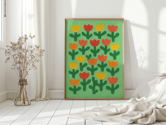 Tulip Parade on Spring Green