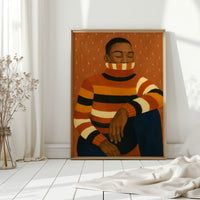 Quiet Thoughts in a Striped Sweater
