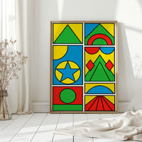 Pop Geometry in Primary Color Panels