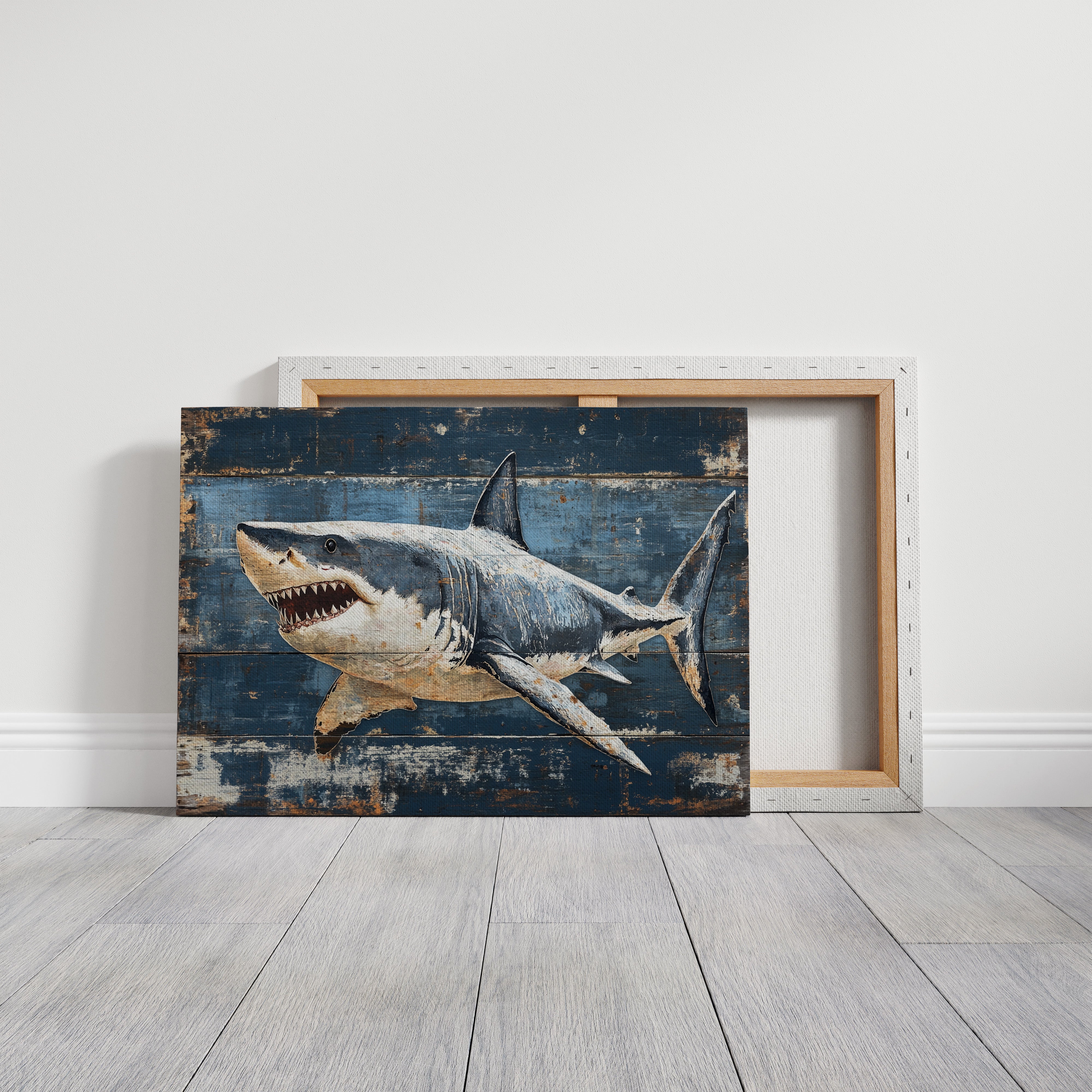 Deep Blue Tales On Weathered Wood