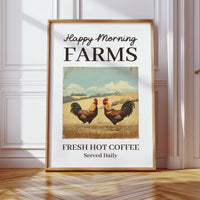 Roosters Greet The Golden Field
