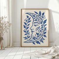 Floral Moon in Indigo Bloom
