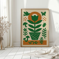 Folk Garden with Bird and Butterfly