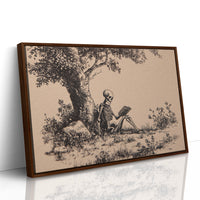 Eternal Reader Under Oak Boughs