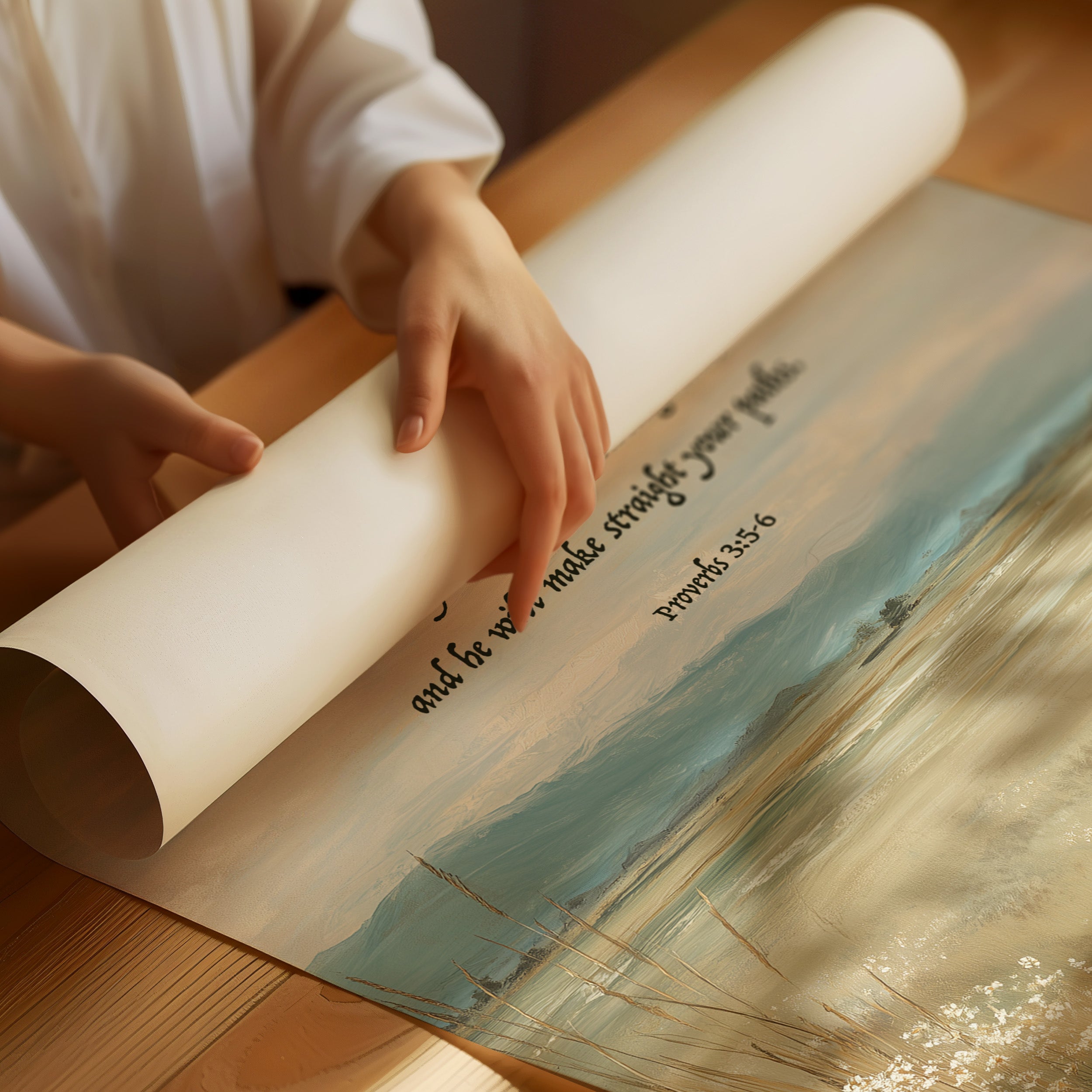 Coastal Wisdom On Wooden Table