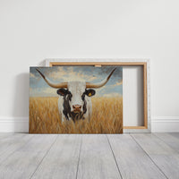 Golden Fields Meet Longhorn's Gaze
