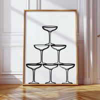 Champagne Tower Draws Midnight Maps