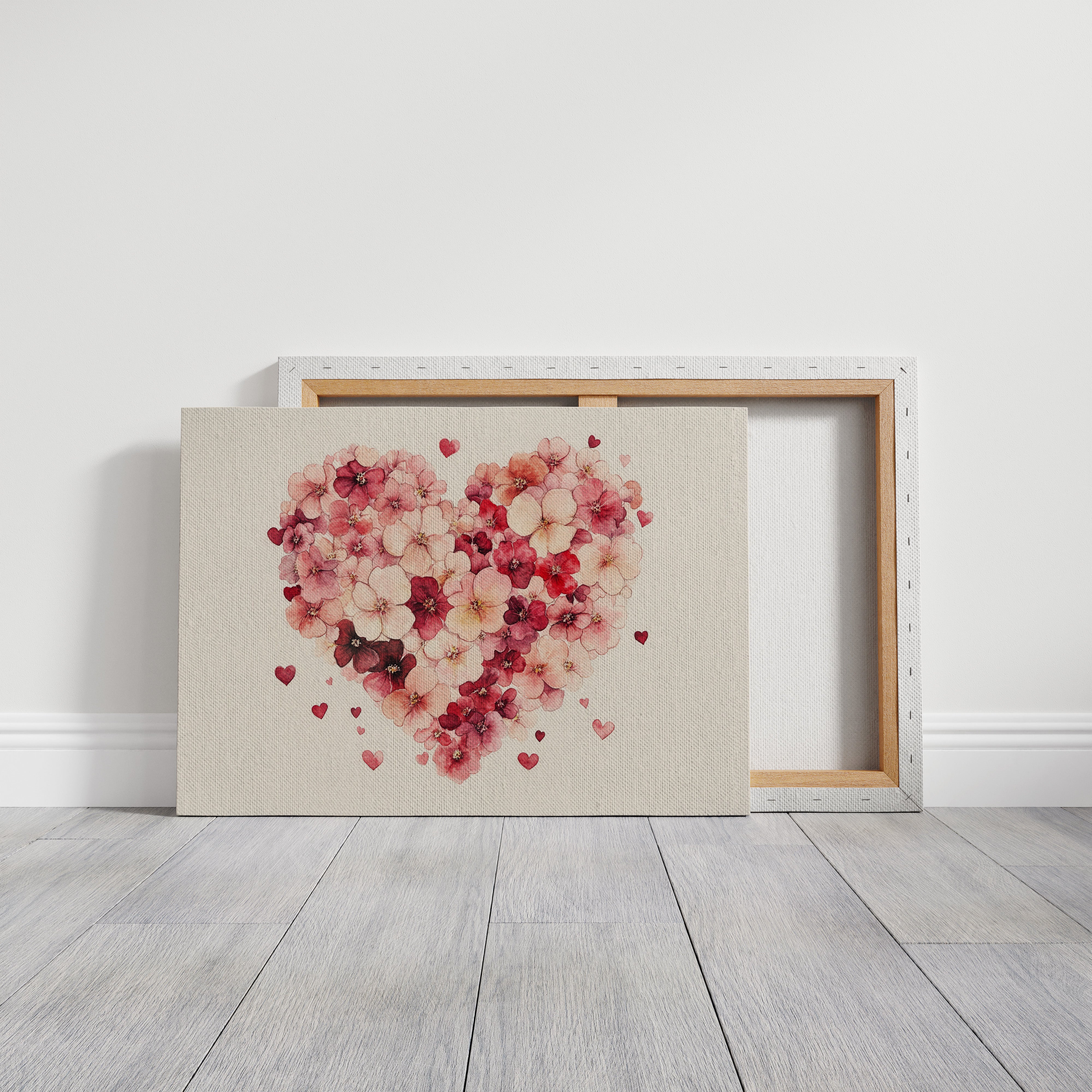 Love Blooms In Watercolor Hearts