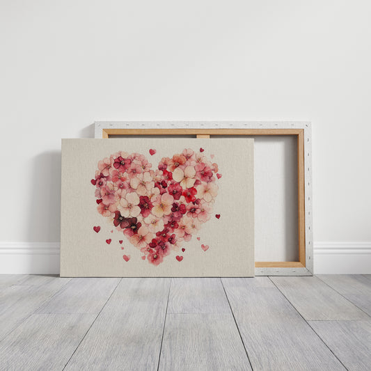 Love Blooms In Watercolor Hearts