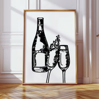 Bubbles Dance Their Midnight Toast