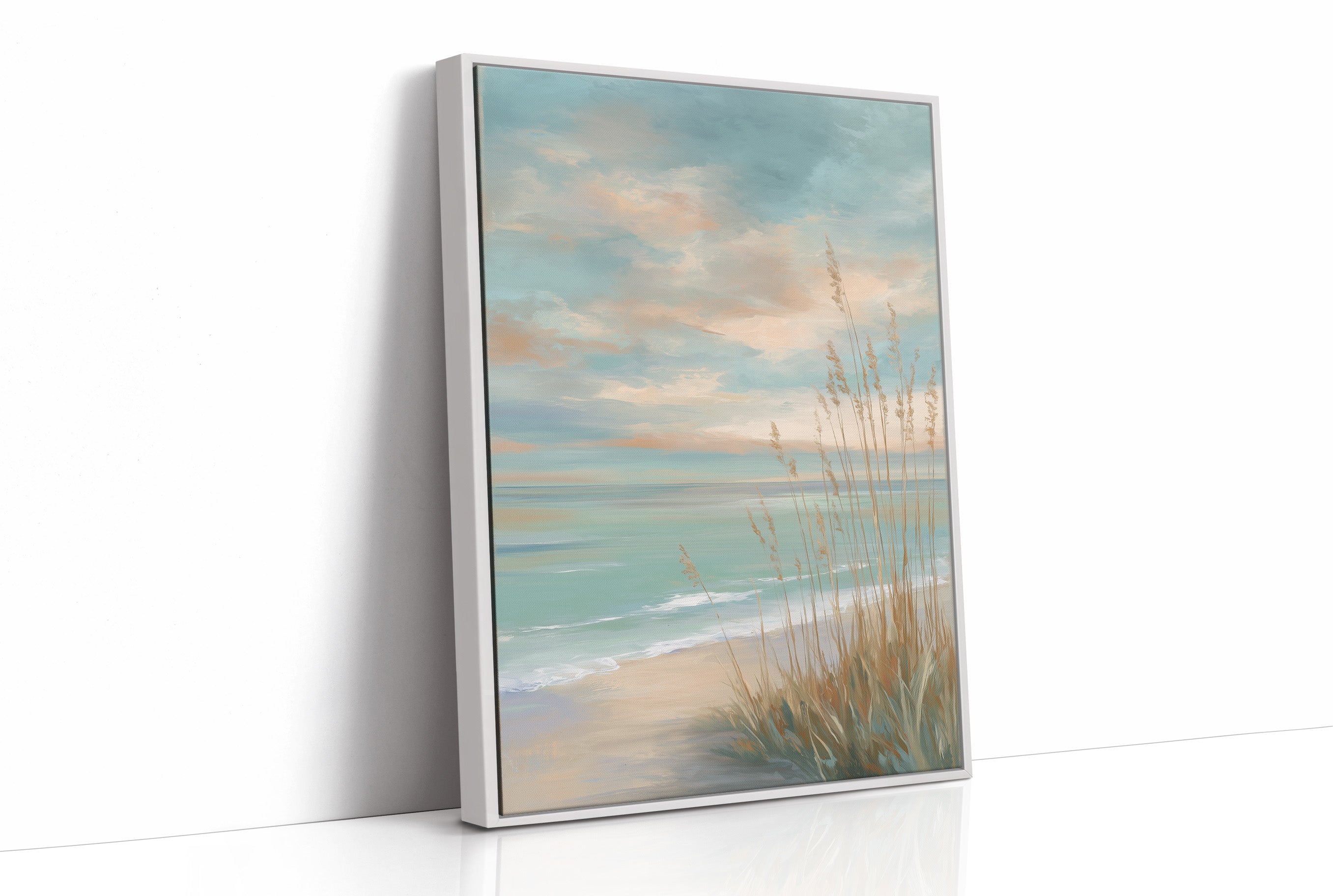Coastal Grasses Meet Pastel Skies