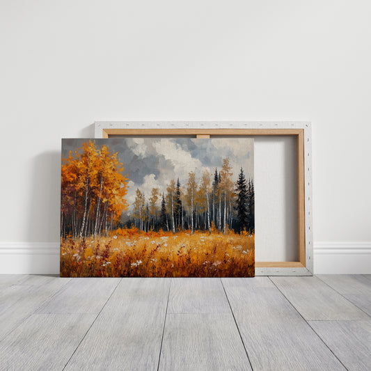Autumn Meadow Sings Through Birch Lines