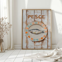 Pesce on Painted Tile Plate