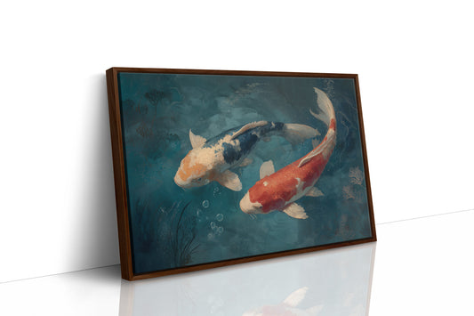 Koi Circle Through Teal Depths